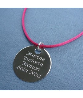 Collier grande médaille 35 mm Personnalisée argent massif