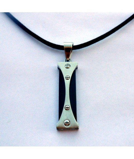 Collier Homme Quentin Acier et Ruthenium