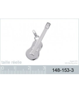 Pendentif Guitare Sèche Argent