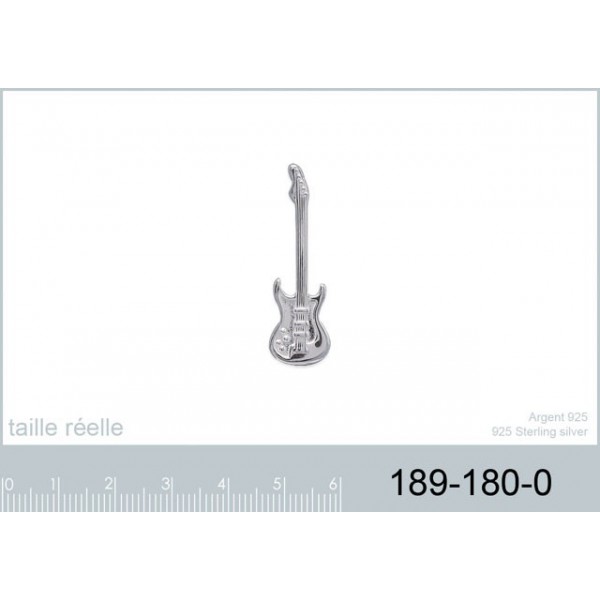 Croix argent massif 6cm avec christ guitariste