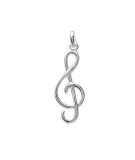 Pendentif Clé de Sol Musique Argent