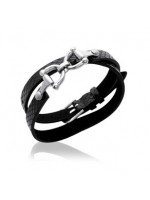 Bracelet Cuir Acier Equitation 38 cm