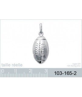 Pendentif Ballon de Rugby Argent