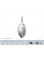 Pendentif Ballon de Rugby Argent