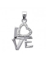 Pendentif LOVE Argent Zirconium