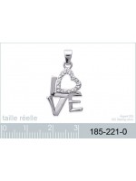 Pendentif LOVE Argent Zirconium