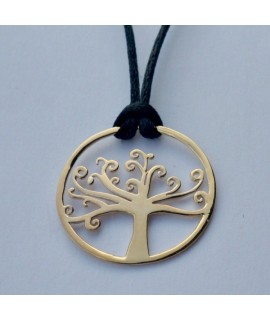 Collier Arbre de Vie Plaqué Or 25 mm