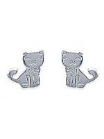 Boucles d'Oreilles Chaton Argent