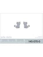 Boucles d'Oreilles Chaton Argent