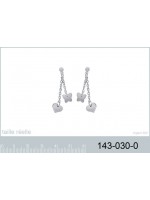 Boucles d'Oreilles Coeur Papillon Argent