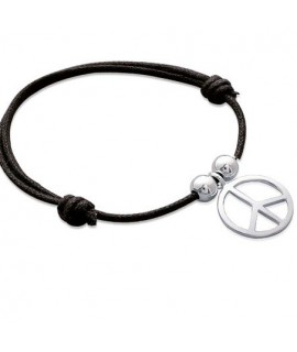 Bracelet Peace and Love 2 Perles Argent