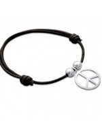 Bracelet Peace and Love 2 Perles Argent