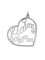 Pendentif Coeur Je t'aime maman Argent