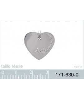 Pendentif gravé coeur Je t'aime maman...