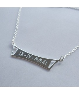 Collier Plaque à Graver Argent