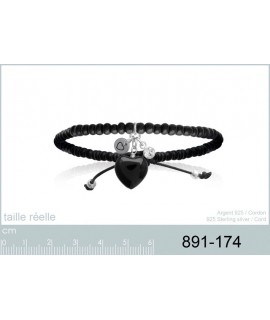 Bracelet Coeur et Perles Argent