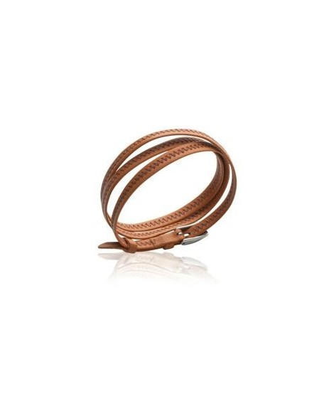 Bracelet Cuir 3 petits tours Marron clair