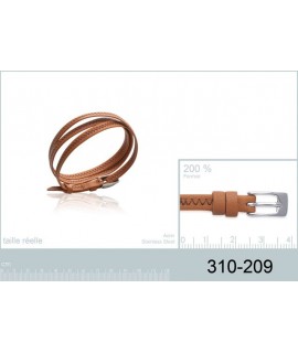 Bracelet Cuir 3 petits tours Marron clair