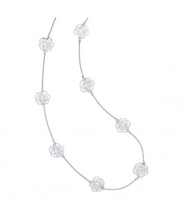 Collier Sautoir Roses Acier