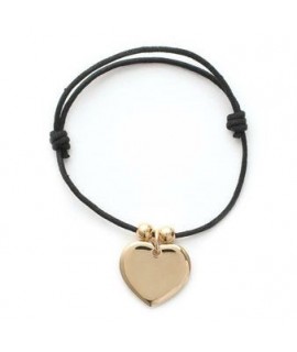 Bracelet Cordon Coeur 2 Perles