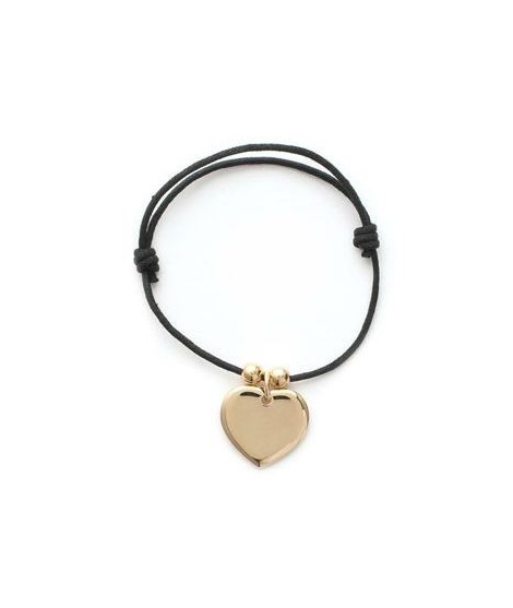 Bracelet Cordon Coeur 2 Perles