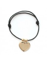 Bracelet Cordon Coeur 2 Perles