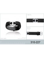 Bracelet Cuir Acier Noir