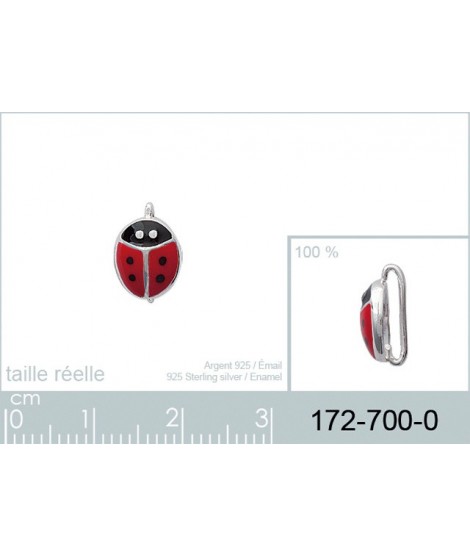 Pendentif Coccinelle Argent Email