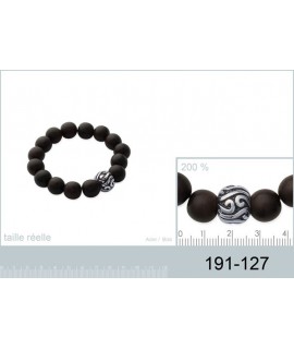 Bracelet Perles Bois et Acier