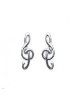 Boucles d'Oreilles Clé de Sol Argent