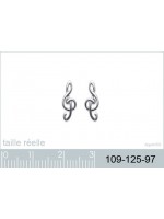 Boucles d'Oreilles Clé de Sol Argent