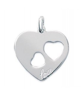 Pendentif Coeur 2 trous Argent