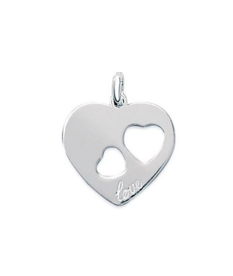 Pendentif Coeur 2 trous Argent