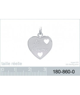 Pendentif Coeur 2 trous Argent