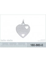 Pendentif Coeur 2 trous Argent