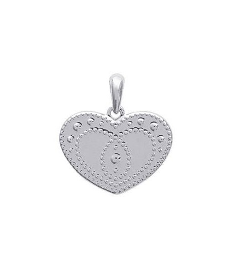 Pendentif Coeur Pointillés Argent