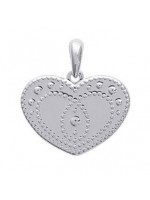 Pendentif Coeur Pointillés Argent