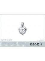 Pendentif Coeur Zirconium Argent