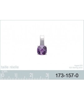 Pendentif Brillant Violet Argent