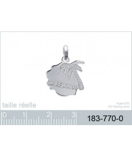 Pendentif Ile de la Réunion Argent