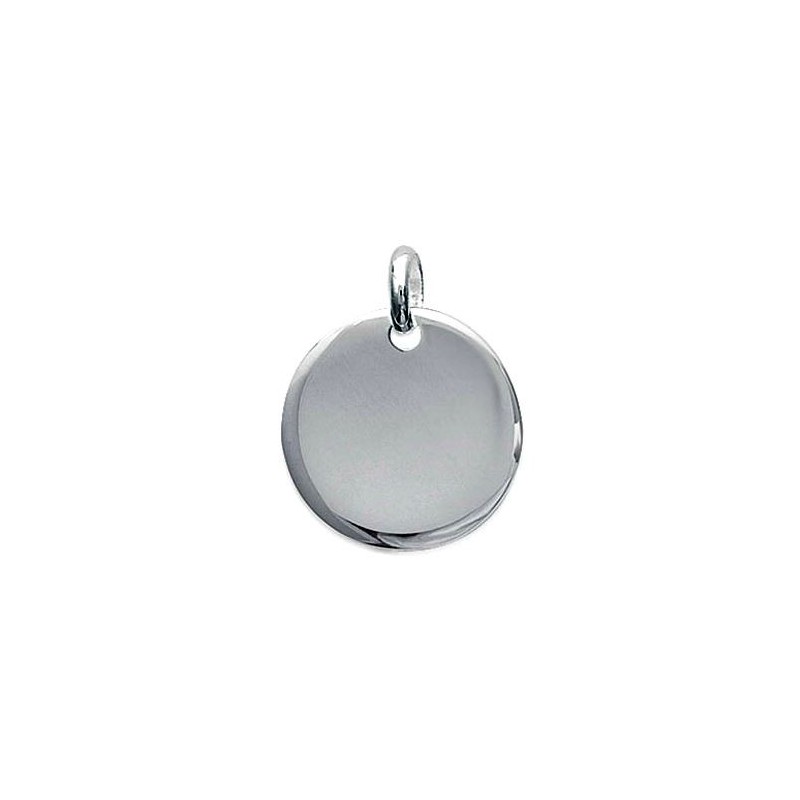 M/édaille Ronde Pendentif en Argent 925//000 Rhodi/é Disque 15 mm Rond