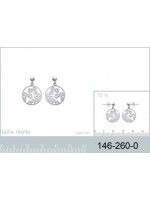 Boucles d'oreilles rond fleurs argent