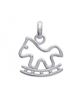 Pendentif cheval a bascule argent