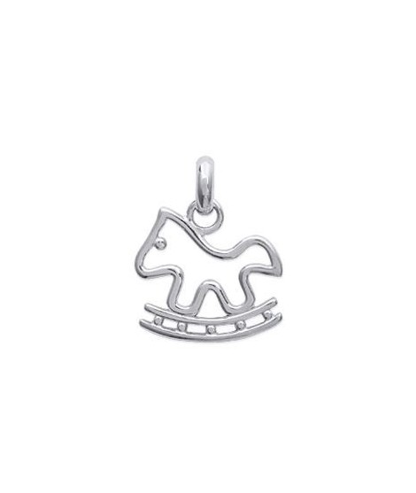 Pendentif cheval a bascule argent