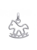 Pendentif cheval a bascule argent