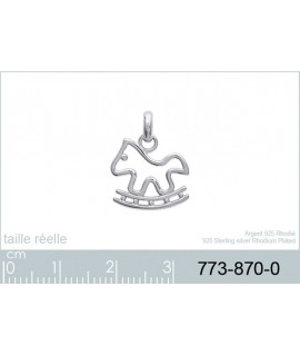 Pendentif cheval a bascule argent