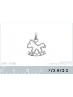 Pendentif cheval a bascule argent