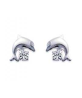 Boucles d'oreilles Dauphin Zirconium