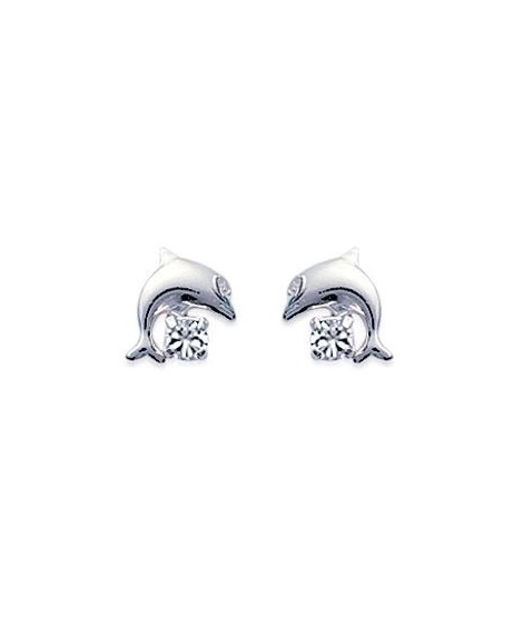 Boucles d'oreilles Dauphin Zirconium