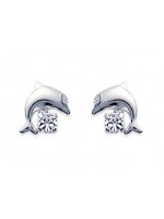 Boucles d'oreilles Dauphin Zirconium